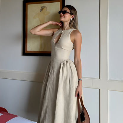 Sofie™ - LINEN MIDI DRESS